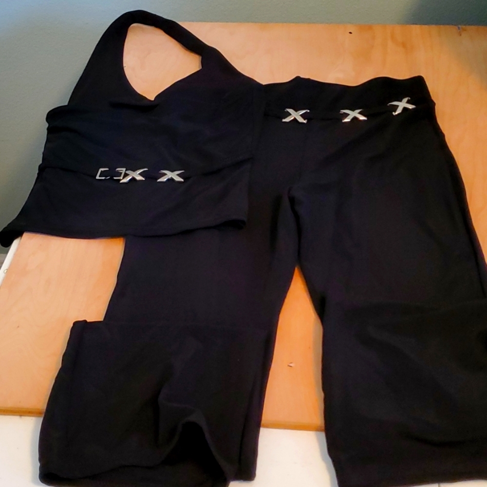 2PC Helium Autnentique Paris Halter/Spandex outfit.